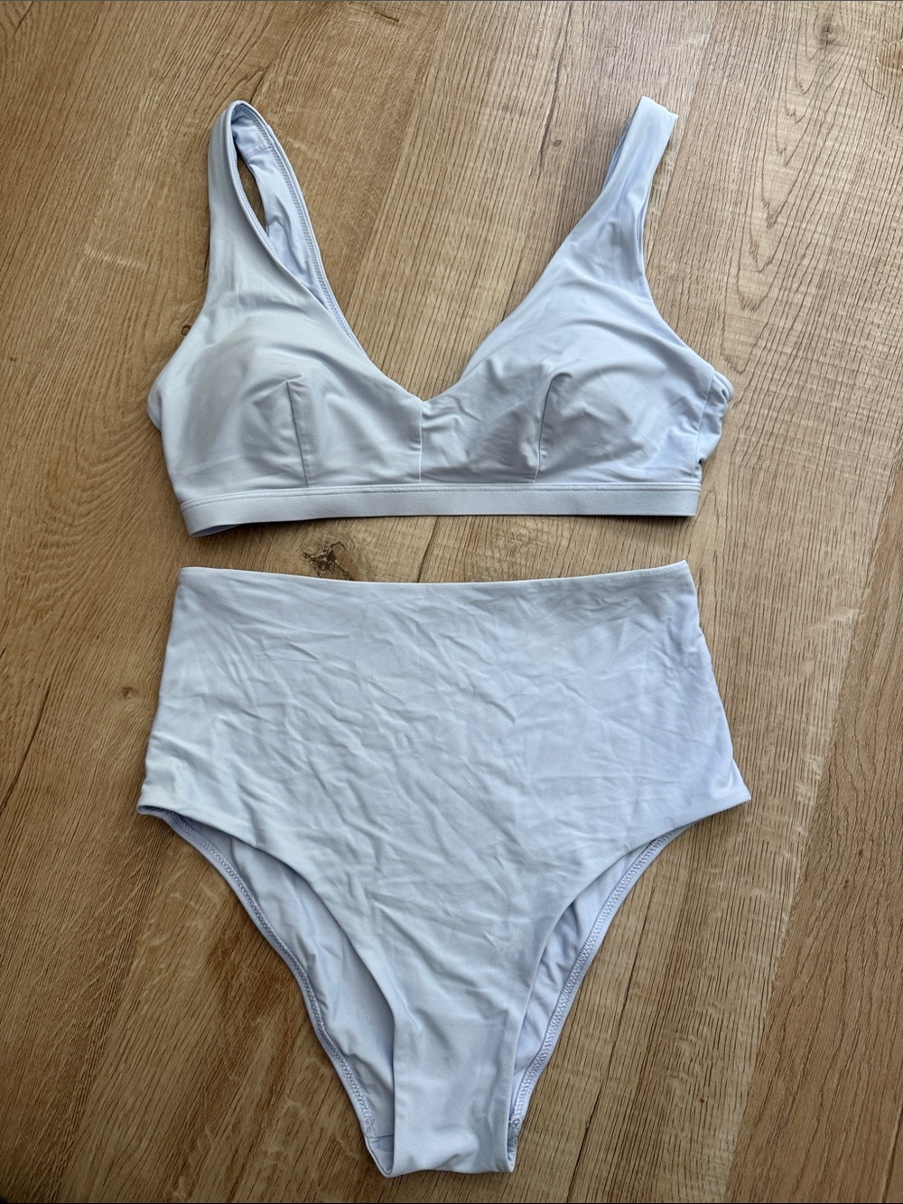 Lululemon Swim Women's Soft V-Neck Bralette and High-Waist Brief Set - light Blu